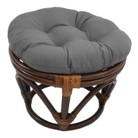 International Caravan Furniture Piece Rattan Footstool With Twill Cushion