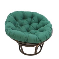 International Caravan Furniture Piece 42-Inch Rattan Papasan Chair With Solid Twill Cushion