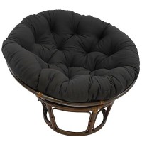 International Caravan Furniture Piece 42-Inch Rattan Papasan Chair With Solid Twill Cushion