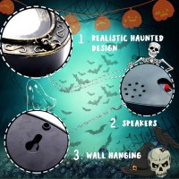 Scary Motion Activated Skull Haunted Mirror With Creepy Sound And Light Horror Prop For Indoor Halloween Party Decorations