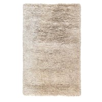 Elegante Handwoven Shag Area Rug Light Grey 2x3