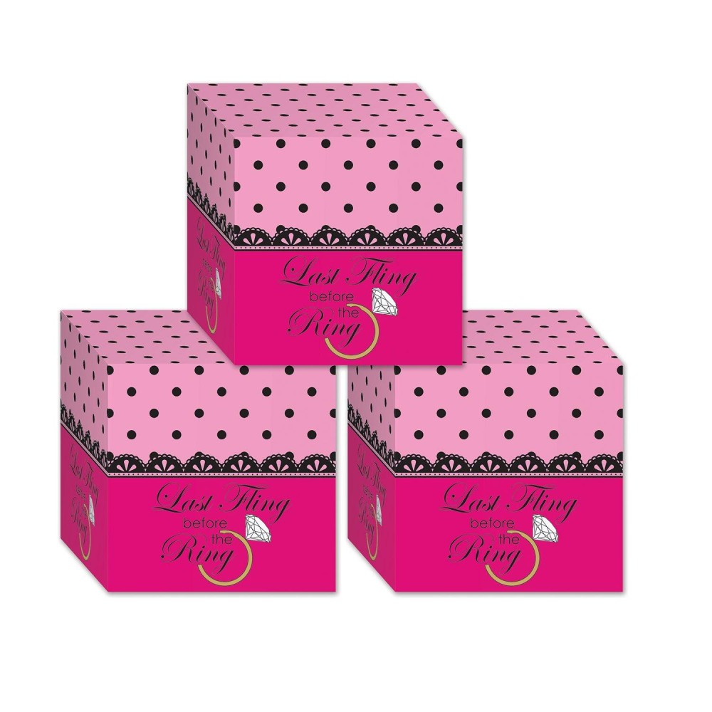 Beistle 54233 Bachelorette Favor Boxes  31/4 By 31/4-Inch  Multicolor