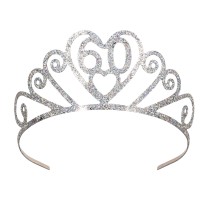 Beistle 6063360 Glittered Metal 60 Tiara Silver