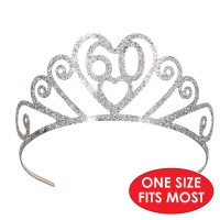 Beistle 6063360 Glittered Metal 60 Tiara Silver