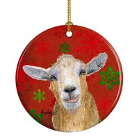 Goat Candy Cane Holiday Christmas Ceramic Ornament Rdr3024Co1