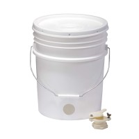 Little Giant Plastic Honey Bucket | Bucket With Honey Gate | Beekeeping Supplies | Honey Extractor Equipment | Honey Bottling Bucket | Assembled In Usa | 5 Gallon