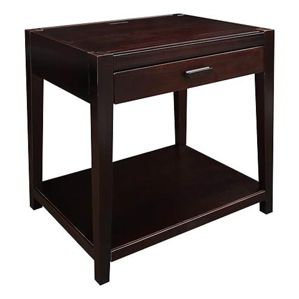 Casual Home Notre Dame Nightstand With Usb Ports-Espresso, 18.75 In X 24 In X 26 In (D X W X H)