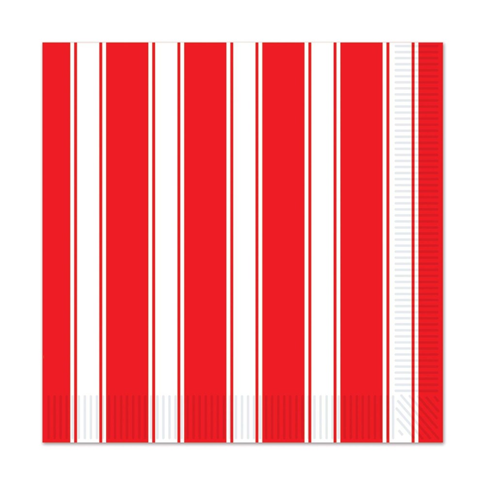 Red White Stripes Luncheon Napkins