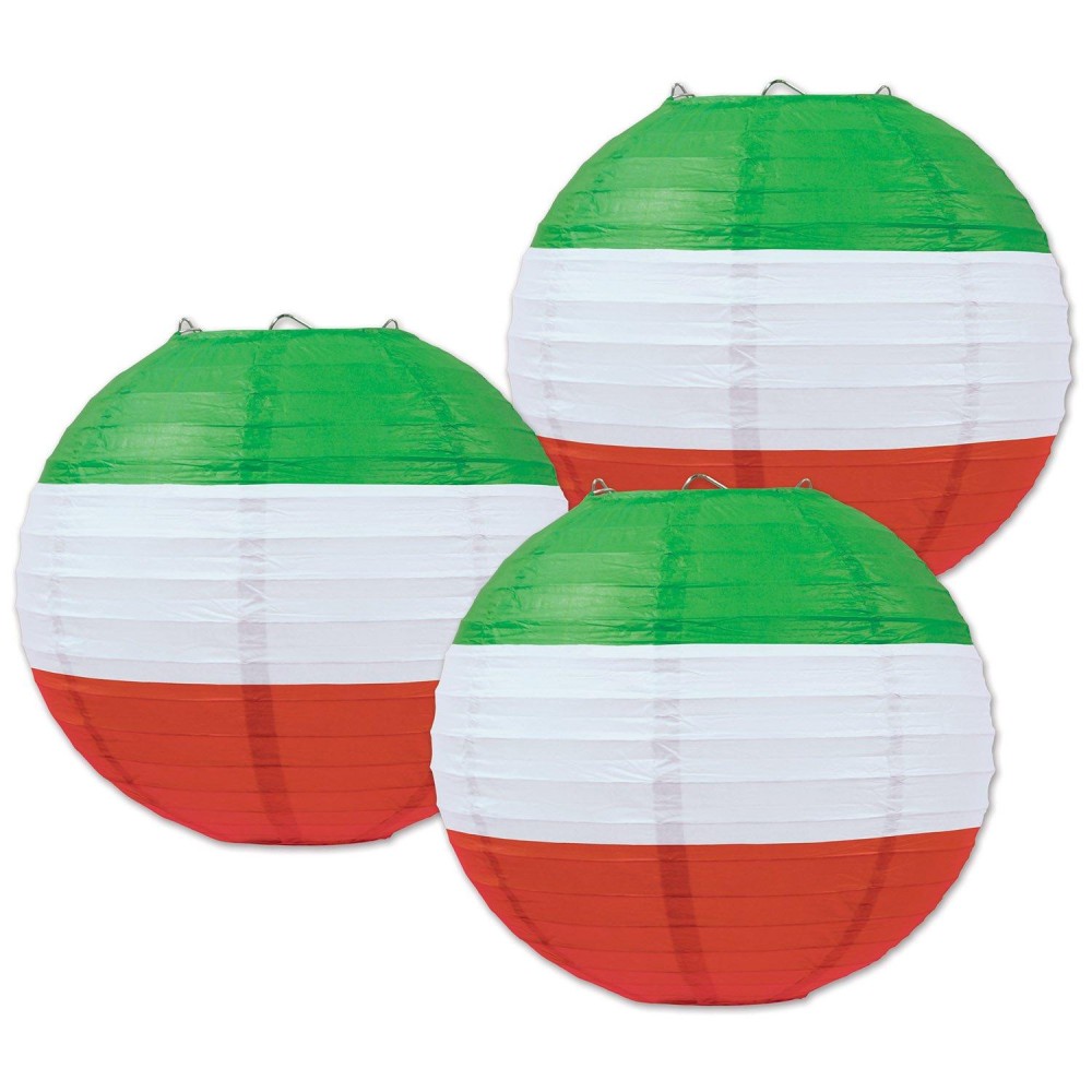 Beistle 3 Piece Paper Lantern Decorations For Mexican Fiesta Theme Parties And Christmas Holiday Celebrations