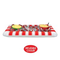 Beistle 4 575 X 28 Inflatable Red White Stripes Buffet Cooler Food Drink Holder Serving Tray For Circus Theme Parties Pir