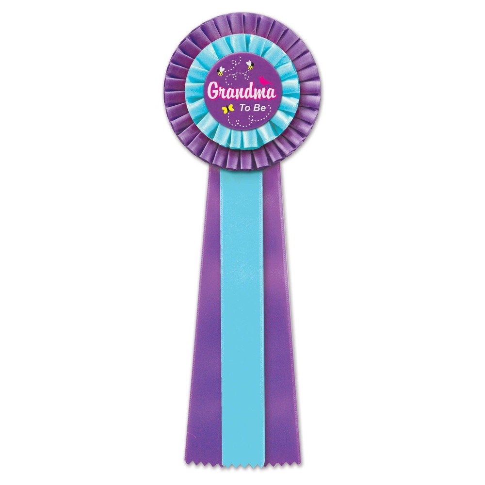 Beistle Grandma To Be Deluxe Rosette  4 1/2 By 13 1/2-Inch  Multicolor