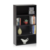 Furinno Pasir 4-Tier Bookcase / Bookshelf / Storage Shelves, Espresso