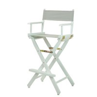 Casual Home Director'S Chair ,White Frame/Gray Canvas,30