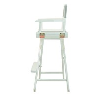 Casual Home Director'S Chair ,White Frame/Gray Canvas,30