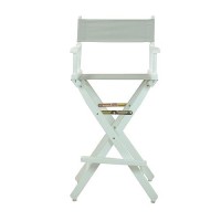 Casual Home Director'S Chair ,White Frame/Gray Canvas,30