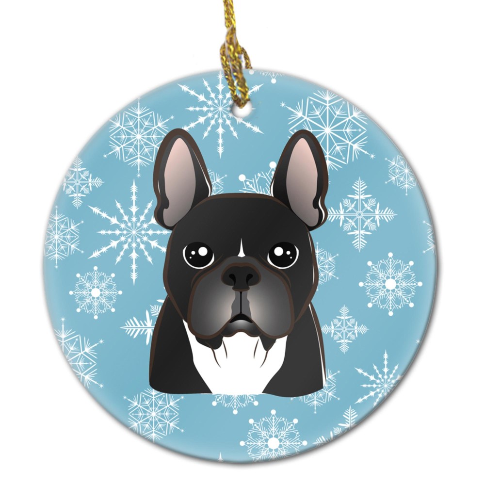 Carolines Treasures Bb1661Co1 Snowflake French Bulldog Ceramic Ornament Multicolor