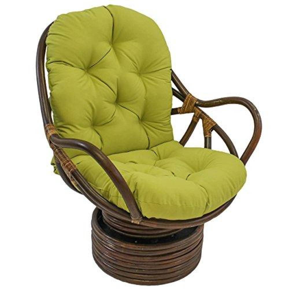 Blazing Needles Solid Twill Swivel Rocker Chair Cushion, 48