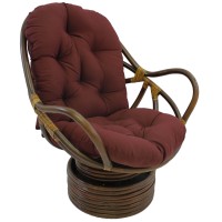 Blazing Needles Solid Twill Swivel Rocker Chair Cushion 48 X 24 Burgundy