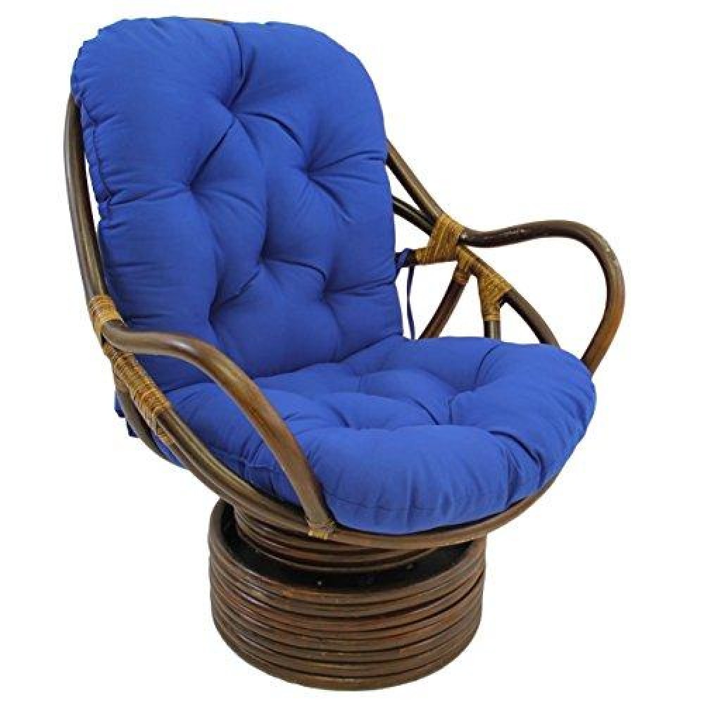 Blazing Needles Solid Twill Swivel Rocker Chair Cushion, 48