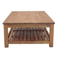 New Pacific Direct Tiburon Coffee Table ,Solid Acacia Wood,Amber Brown