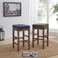 New Pacific Direct Valencia Bonded Leather Counter Bar & Counter Stools, Vintage Gray