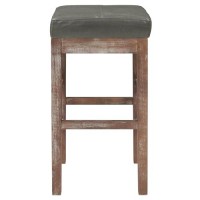 New Pacific Direct Valencia Bonded Leather Counter Bar & Counter Stools, Vintage Gray