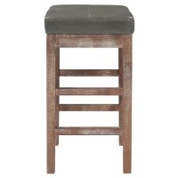 New Pacific Direct Valencia Bonded Leather Counter Bar & Counter Stools, Vintage Gray