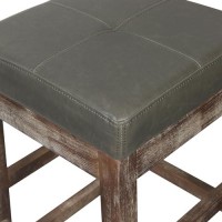 New Pacific Direct Valencia Bonded Leather Counter Bar & Counter Stools, Vintage Gray