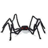 Pretex Halloween Spider With Light Up Eyes Led Lights Decorations 4 Ft Hairy Spider Prop With Giant Led Red Eyes Halloween