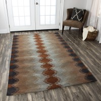 Rizzy Home Tumble Weed Loft Collection Wool Area Rug 5 x 8 MultiGrayDark LightRustKhakiLight Brown
