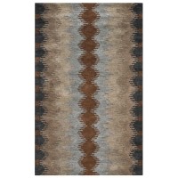Rizzy Home Tumble Weed Loft Collection Wool Area Rug 5 x 8 MultiGrayDark LightRustKhakiLight Brown