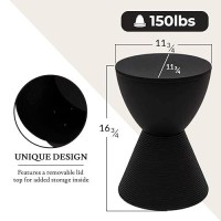 Leisuremod Side Table Modern Abs Shell Ribbed Hourglass Accent End Table Indoor And Outdoor Use 16.75