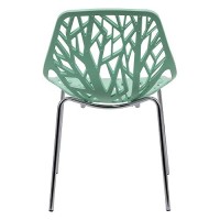 Leisuremod Forest Modern Side Dining Chair With Chromed Legs, Set Of 4 (Mint)