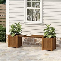 FURINNO FG16011 Tioman Hardwood Flower Box 1Pack Natural