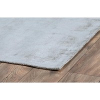 Cameron Handwoven Distressed Viscose Area Rug Dove Gray 5X8