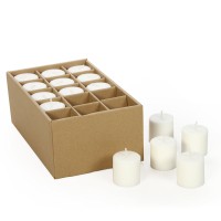 Hosleys Set Of 30 Unscented White Votive Candles