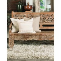 Elegante Handwoven Shag Area Rug Sand 2x3