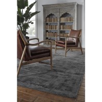 Cameron Handwoven Distressed Viscose Area Rug Charcoal 2X3