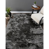 Collins Handwoven Shag Area Rug Dark Gray 8X10