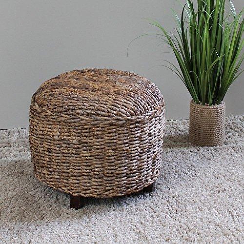 International Caravan Furniture Piece Arizona Abaca Round Cushioned Top Stool