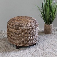 International Caravan Furniture Piece Arizona Abaca Round Cushioned Top Stool