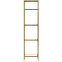 Crosley Furniture Aimee Narrow Etagere Bookcase - Gold And Glass