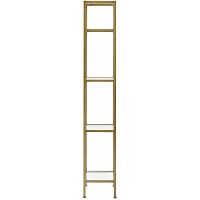 Crosley Furniture Aimee Narrow Etagere Bookcase - Gold And Glass