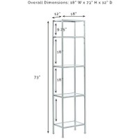 Crosley Furniture Aimee Narrow Etagere Bookcase - Gold And Glass