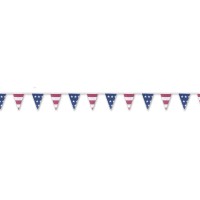 Beistle Americana Fabric Pennant Banner 95 X 12 Redwhiteblue