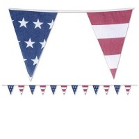 Beistle Americana Fabric Pennant Banner 95 X 12 Redwhiteblue