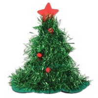 Tinsel Christmas Tree Hat