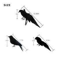 Halloween Crows And Ravens Decor Realistic Handmade Decorations Fake Crows Ravens Prop 3 Pack Black Crows Halloween Decor Feathe