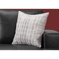 Monarch Specialties I 9346 Throw Pillow 18 x 18 Grey