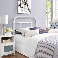 Modway Serena Rustic Farmhouse Style Steel Metal Twin Headboard Size In White,